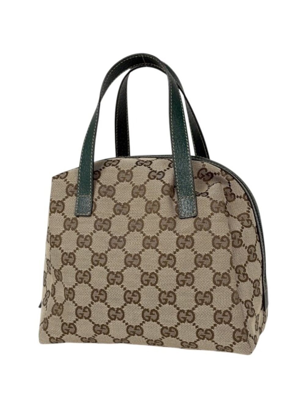 Gucci Handbag GG Pattern Canvas Beige Green